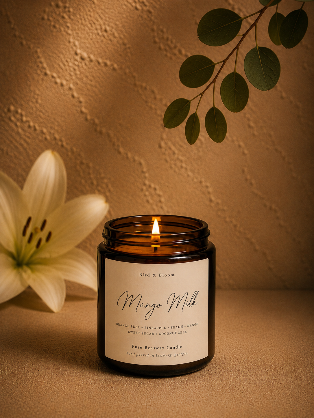 8 Oz Handmade Pure Beeswax Candle