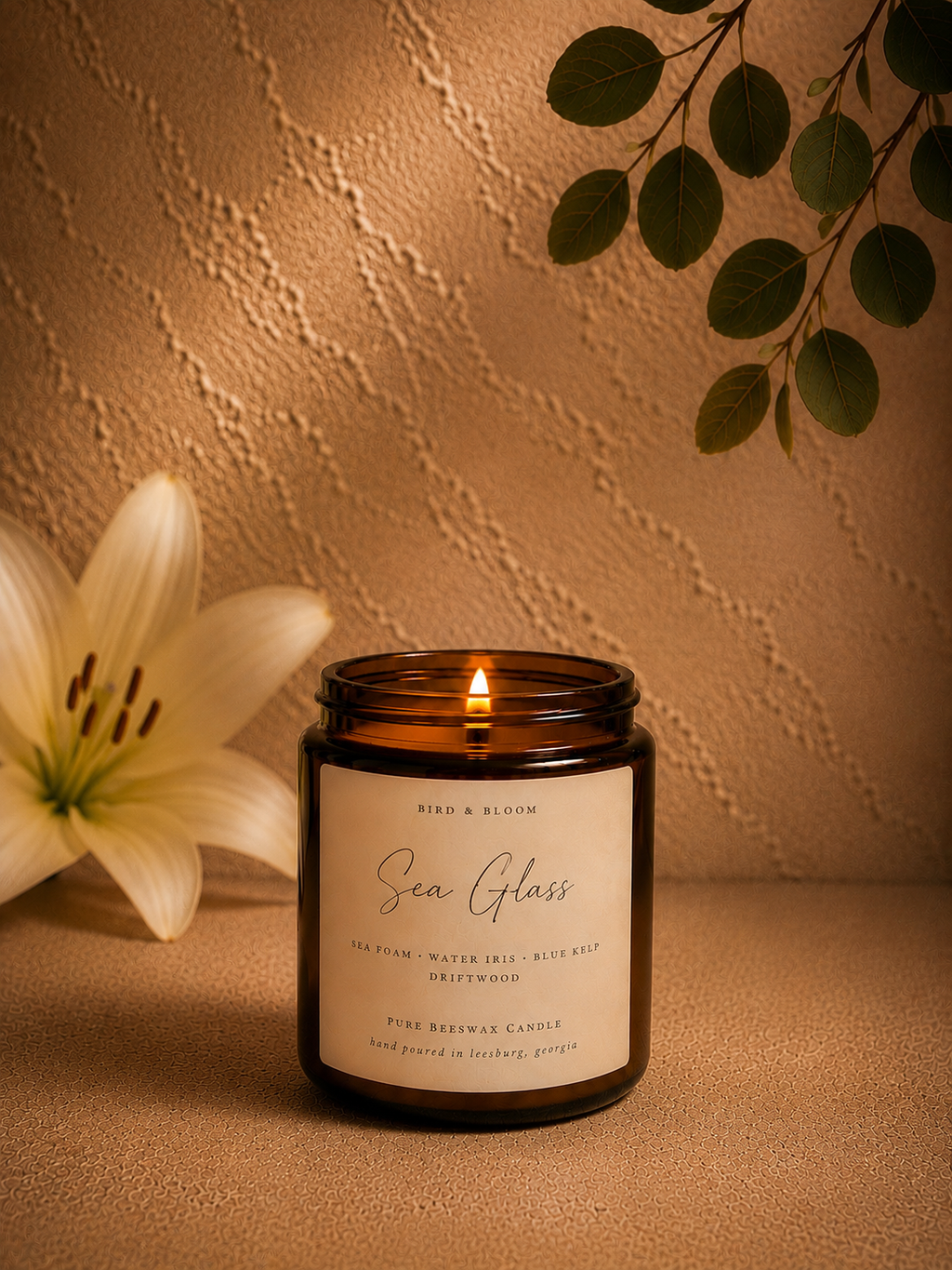 8 Oz Handmade Pure Beeswax Candle