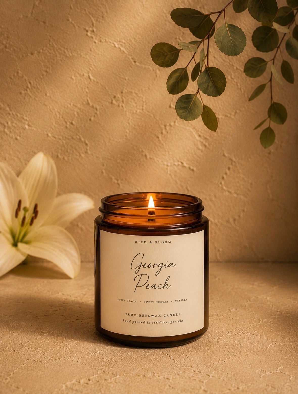 8 Oz Handmade Pure Beeswax Candle