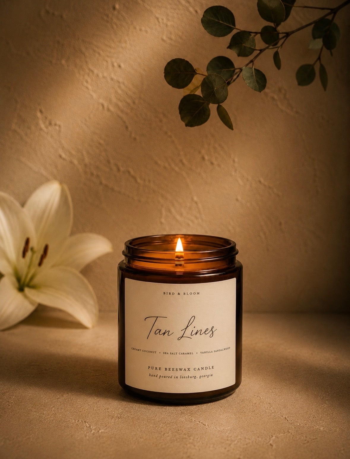 8 Oz Handmade Pure Beeswax Candle