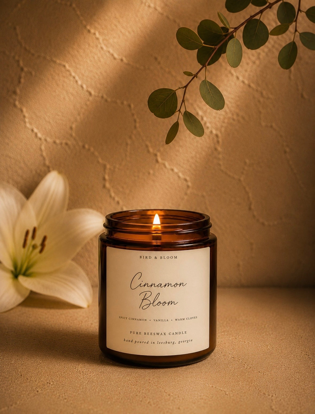 8 Oz Handmade Pure Beeswax Candle