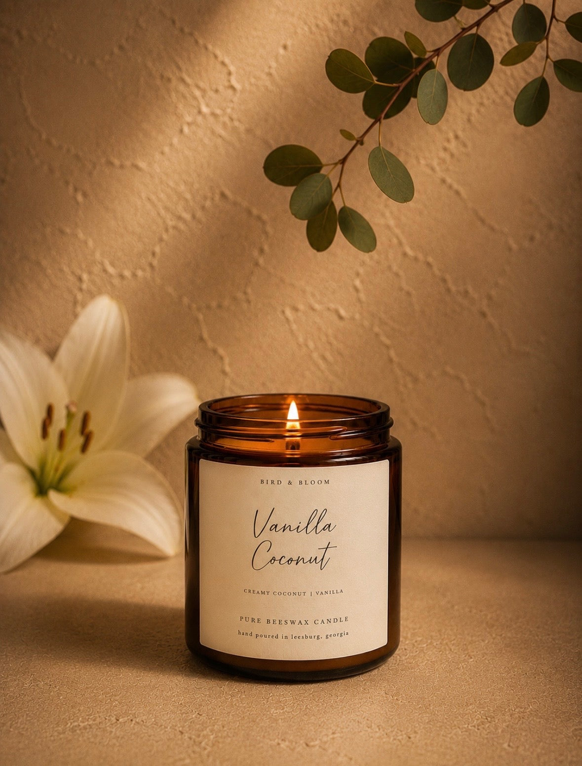 8 Oz Handmade Pure Beeswax Candle