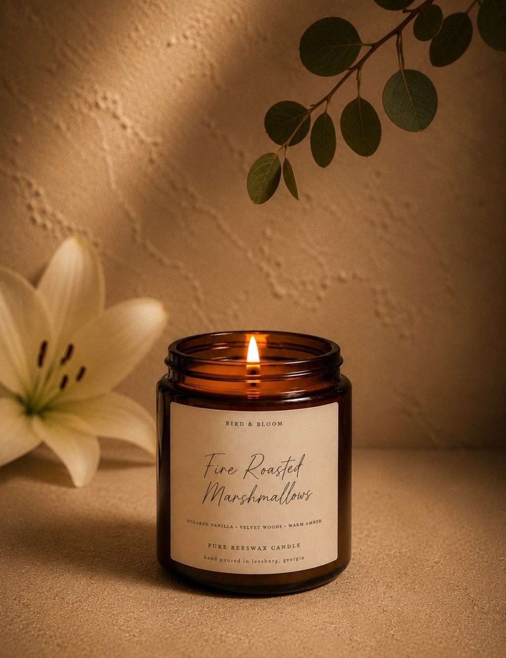 8 Oz Handmade Pure Beeswax Candle