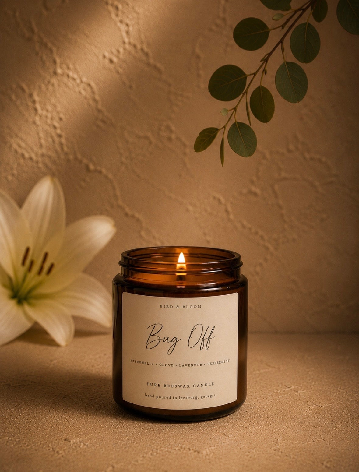 8 Oz Handmade Pure Beeswax Candle